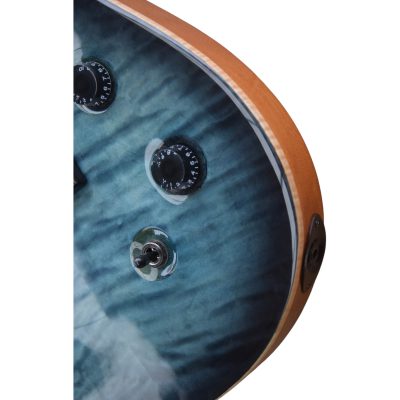 Custom Monarch 24 Gray Burst SE Mark Holcomb Quilted Maple Top Electric Guitar - Image 4