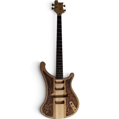Custom Nova 4003 Naturalglo Lemmy Kilmister Finish 4 String Bass Oak Carved Leaves - Image 4