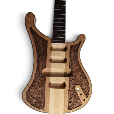 Custom Nova 4003 Naturalglo Lemmy Kilmister Finish 4 String Bass Oak Carved Leaves - Image 9