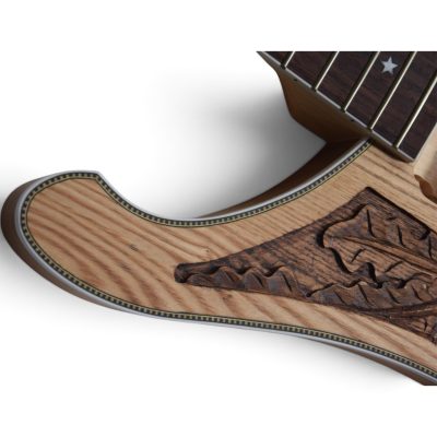 Custom Nova 4003 Naturalglo Lemmy Kilmister Finish 4 String Bass Oak Carved Leaves - Image 10