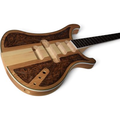 Custom Nova 4003 Naturalglo Lemmy Kilmister Finish 4 String Bass Oak Carved Leaves - Image 11