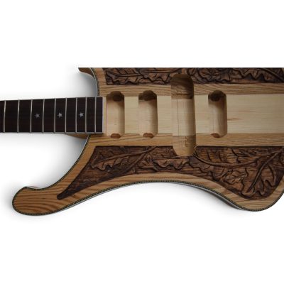 Custom Nova 4003 Naturalglo Lemmy Kilmister Finish 4 String Bass Oak Carved Leaves - Image 15