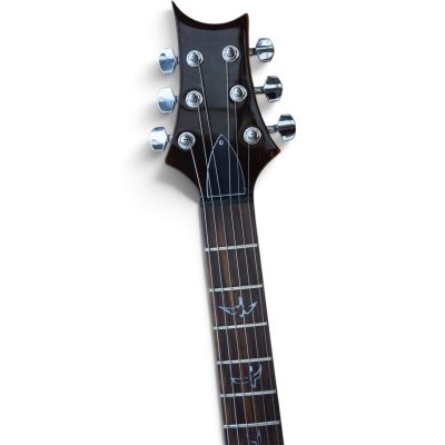 Custom Monarch McCarty Violet Purple Quilted Maple Top Guitar Bird On A Branch And Full Moon Graphic - Image 4