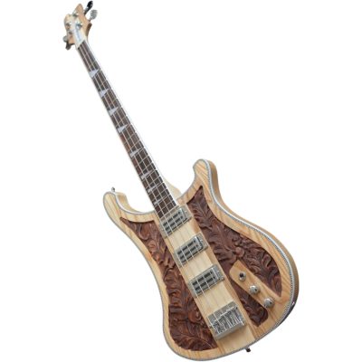 Custom Nova Lemmy Kilmister 4003 Ash Wood Hand Carved Oak Leaf 4 String Bass Toaster Pickups - Image 4