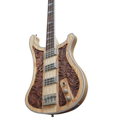 Custom Nova Lemmy Kilmister 4003 Ash Wood Hand Carved Oak Leaf 4 String Bass Toaster Pickups