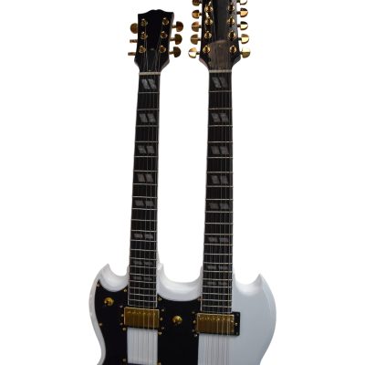 Custom Crown SG Don Felder Alphine White Double Neck 12 6 String EDS1275 Electric Guitar - Image 4