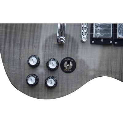 Custom Crown SG Supreme Gray Flamed Maple Top Electric Guitar 3 Pickups - Image 4