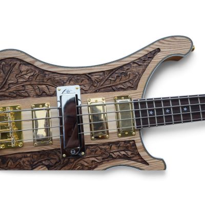 Custom Nova 4003 Naturalglo Lemmy Kilmister Finish 4 String Bass Oak Carved Leaves - Image 5