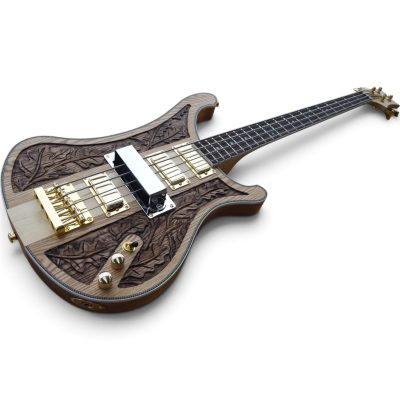 Custom Nova 4003 Naturalglo Lemmy Kilmister Finish 4 String Bass Oak Carved Leaves - Image 18