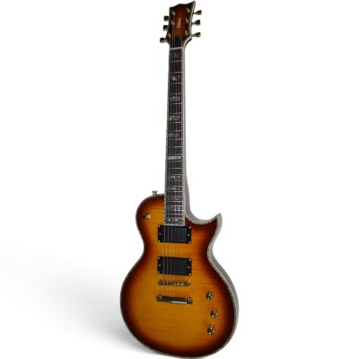 Custom Obsidian Deluxe Vintage Sunburst Flamed Maple Top Electric Guitar - Image 8