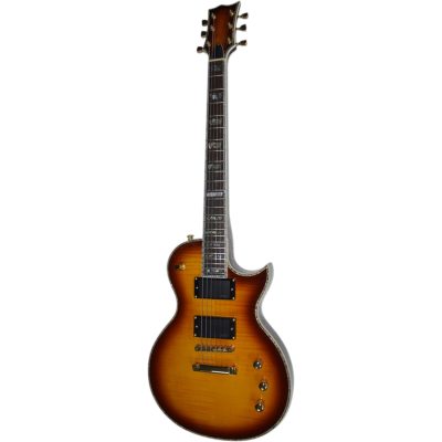 Custom Obsidian Deluxe Sunburst Flamed Maple Top Electric Guitar - Image 2