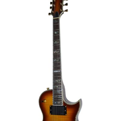 Custom Obsidian Deluxe Sunburst Flamed Maple Top Electric Guitar - Image 5