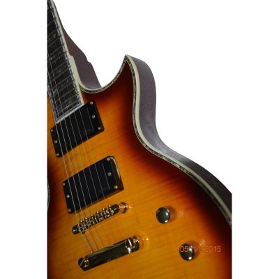 Custom Obsidian Deluxe Sunburst Flamed Maple Top Electric Guitar - Image 6