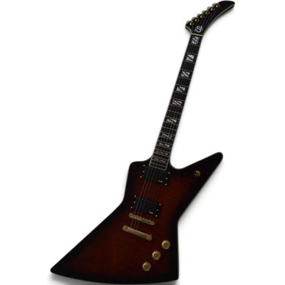 Custom Crown Tobacco Sunburst Flamed Maple Top Modernistic Explorer Electric Guitar - Image 2