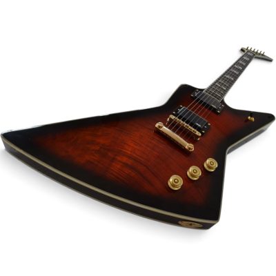 Custom Crown Tobacco Sunburst Flamed Maple Top Modernistic Explorer Electric Guitar - Image 6