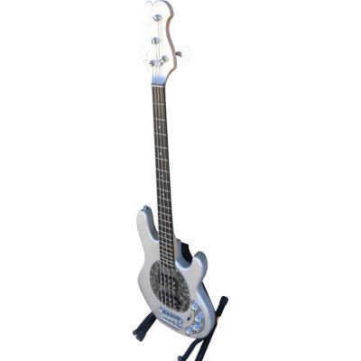 Custom Aether Sting Silver Metallic Finish 4 String Bass - Image 7
