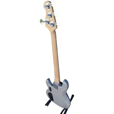 Custom Aether Sting Silver Metallic Finish 4 String Bass - Image 3