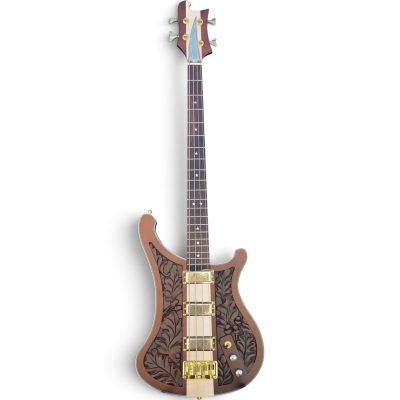 Custom Nova Lemmy Kilmister 4003 Walnut Hand Carved Oak Leaf 4 String Bass - Image 4