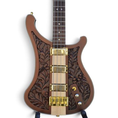 Custom Nova Lemmy Kilmister 4003 Walnut Hand Carved Oak Leaf 4 String Bass