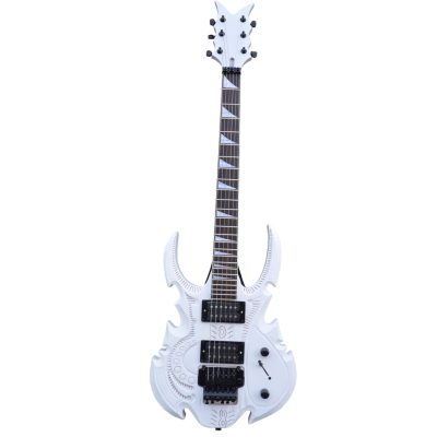 Custom Norturne Beast Carved Medusa White Electric Guitar Floyd Rose Tremolo - Image 2