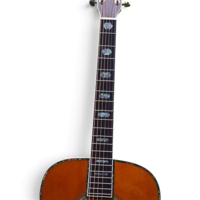Custom Vertex D45 Amber Finish Solid Spruce Top Acoustic Electric Guitar Fishman Pickups - Image 5