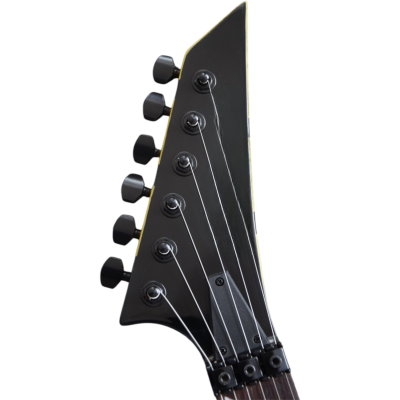 Custom Race Performer Flying V Stryper Graphic Yellow Black Stripes Floyd Rose Tremolo Guitar - Image 5