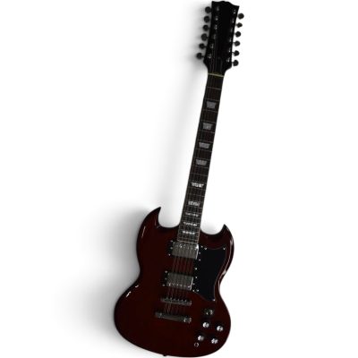 Custom Crown SG Burgundy Red Wine 12 String Electric Guitar - Image 2