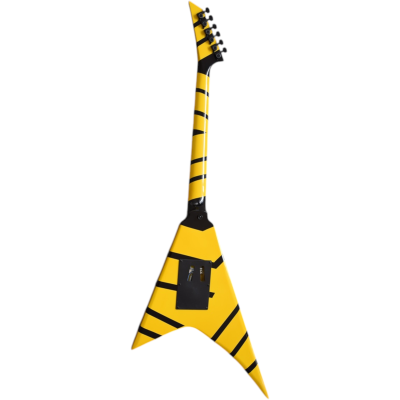 Custom Race Performer Flying V Stryper Graphic Yellow Black Stripes Floyd Rose Tremolo Guitar - Image 7
