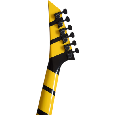 Custom Race Performer Flying V Stryper Graphic Yellow Black Stripes Floyd Rose Tremolo Guitar - Image 8