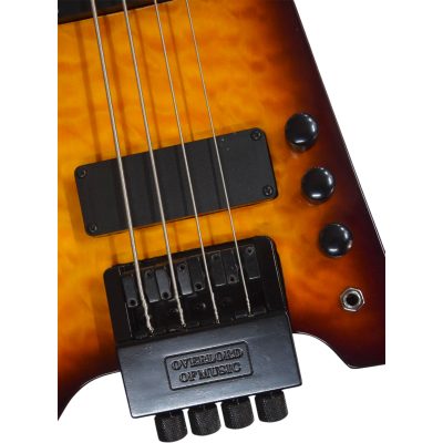 Custom Diplomat Sunburst Quilted Maple Top Double Neck Headless 4 String Bass Neck 6 String Guitar Neck - Image 4
