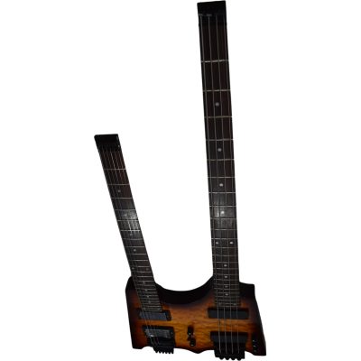 Custom Diplomat Sunburst Quilted Maple Top Double Neck Headless 4 String Bass Neck 6 String Guitar Neck - Image 8
