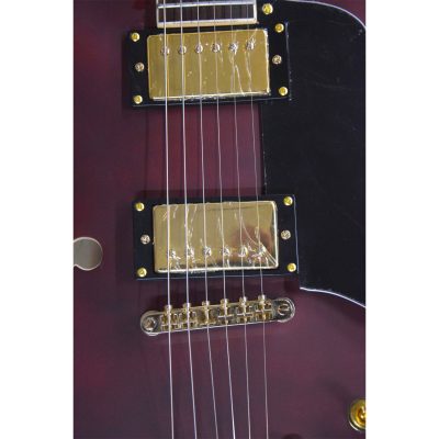 Custom Crown 335 Dark Purple Satin Finish 6 String Electric Guitar Bigsby Tremolo - Image 5