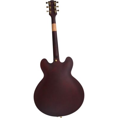 Custom Crown 335 Dark Purple Satin Finish 6 String Electric Guitar Bigsby Tremolo - Image 10
