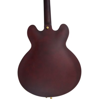 Custom Crown 335 Dark Purple Satin Finish 6 String Electric Guitar Bigsby Tremolo - Image 11