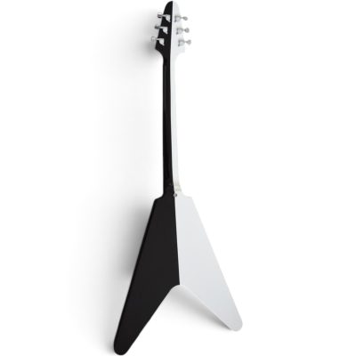 Custom Crown Symmetrical Split Black White Michael Schenker Flying V 6 String Guitar - Image 6