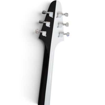 Custom Crown Symmetrical Split Black White Michael Schenker Flying V 6 String Guitar - Image 7