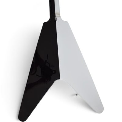 Custom Crown Symmetrical Split Black White Michael Schenker Flying V 6 String Guitar - Image 8