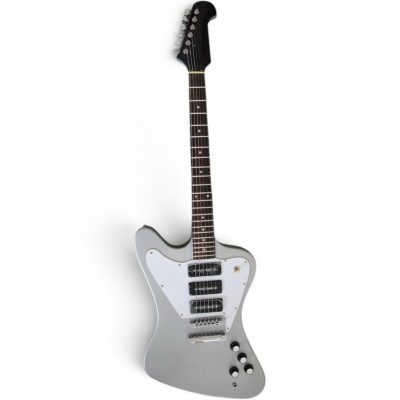 Custom Crown Noel Non Reverse Firebird Silver Gray Electric Guitar 3 Pickups - Image 2