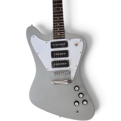 Custom Crown Noel Non Reverse Firebird Silver Gray Electric Guitar 3 Pickups