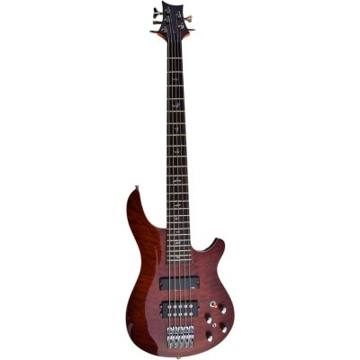 Custom Monarch Amber Burst Quilted Maple Top Kingfisher Rhonda 5 String Bass - Image 13