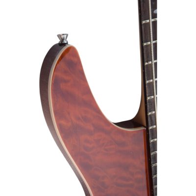 Custom Monarch Amber Burst Quilted Maple Top Kingfisher Rhonda 5 String Bass - Image 10