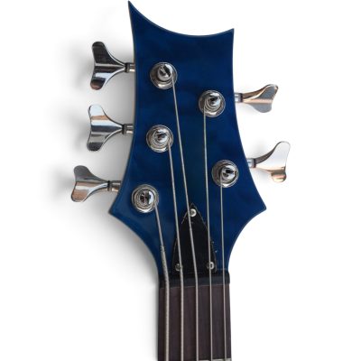 Custom Monarch Faded Blue Burst Quilted Maple Top Kingfisher Rhonda 5 String Bass - Image 2
