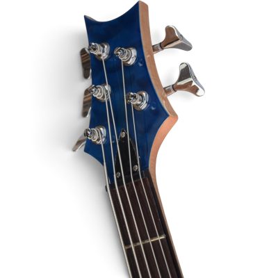 Custom Monarch Faded Blue Burst Quilted Maple Top Kingfisher Rhonda 5 String Bass - Image 6
