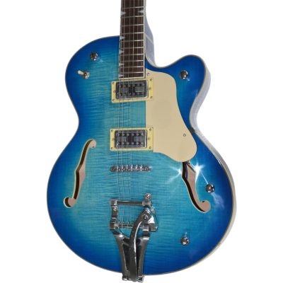 Custom Sovereign G5420T2 Brian Setzer Blue Flamed Maple Top Fhole Guitar Bigsby Tremolo Nashville