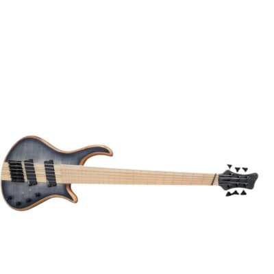 Custom Onyx Setius Gray Flamed Maple Bass Multi Scale Fanned Frets 6 String - Image 3