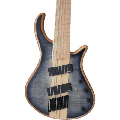 Custom Onyx Setius Gray Flamed Maple Bass Multi Scale Fanned Frets 6 String