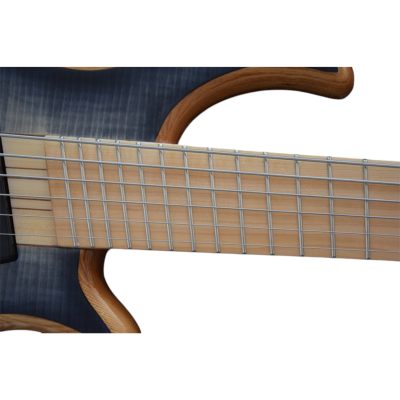 Custom Onyx Setius Gray Flamed Maple Bass Multi Scale Fanned Frets 6 String - Image 5