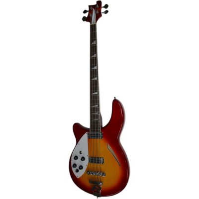 Custom Nova 4005V Fireglo 4 String Bass White Pickguard Left Handed - Image 3
