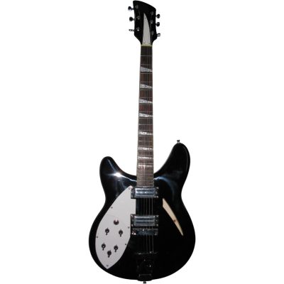 Custom Nova Slash Soundhole Jetglo Black 360 6 String Guitar Left Handed - Image 2