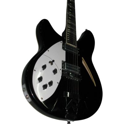 Custom Nova Slash Soundhole Jetglo Black 360 6 String Guitar Left Handed - Image 3